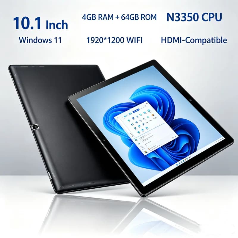 Tablette PC Windows 11 10,1 pouces AR40 N3350 - 4 Go de RAM, 64 Go de stockage SSD, processeur quadr