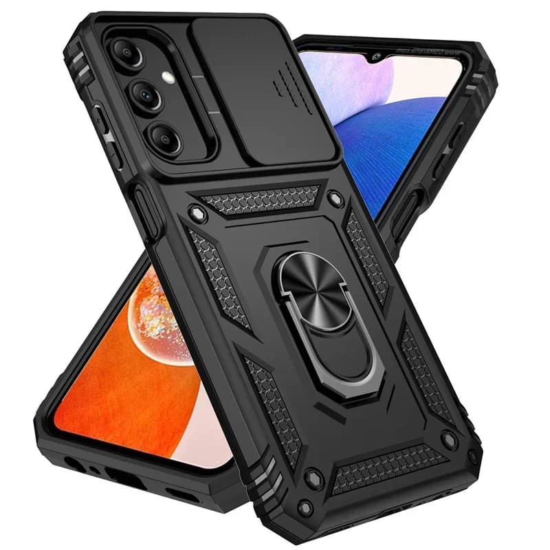 Coque de téléphone antichoc de qualité militaire avec protection coulissante pour objectif d'apparei