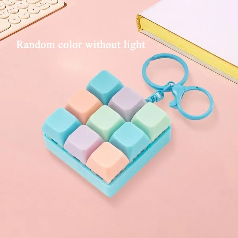 Porte-clés clavier LED, jouets Fidget, Clicker en cristal, jouet sensoriel pour soulager le Stress, 