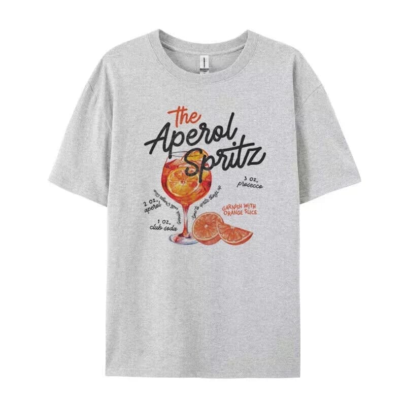 Aperol Spritz Retro Cocktail Graphic Tees for Women, Cute Dclicks T Shirt, At Cotton Printed T-Shirt