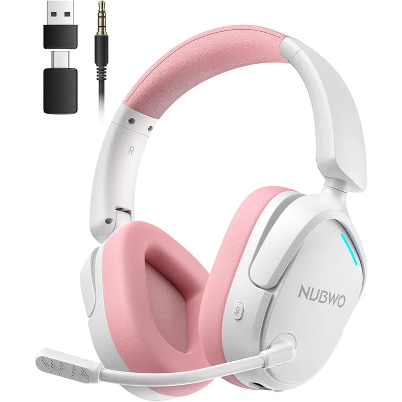 Casque de jeu sans fil NUBWO, double connexion 2.4G et Bluetooth simultanée, micro anti-bruit, confo