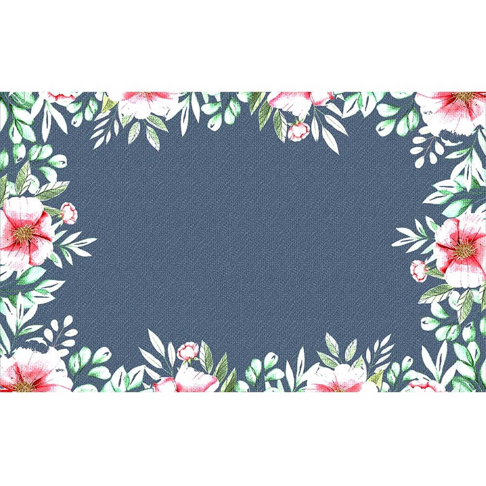 Tapis de porte personnalisé avec nom de famille amusant et motif floral, en caoutchouc antidérapant,