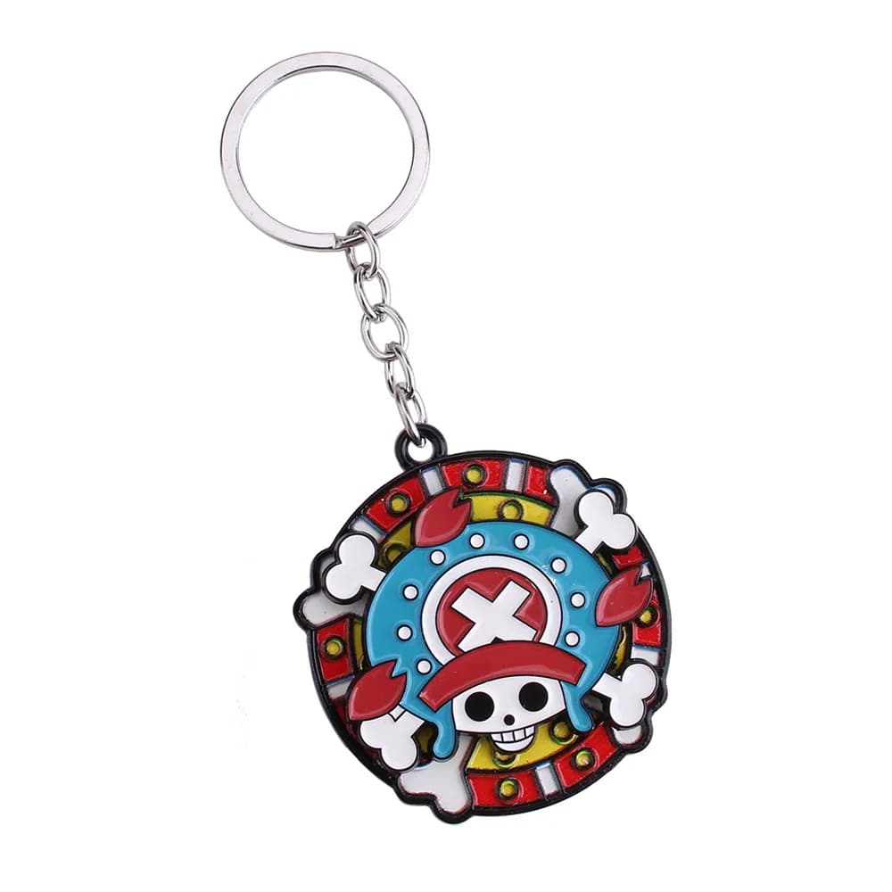 Porte-clés Luffy une pièce, accessoires, pendentif de dessin animé en métal mignon, ornement de sac 