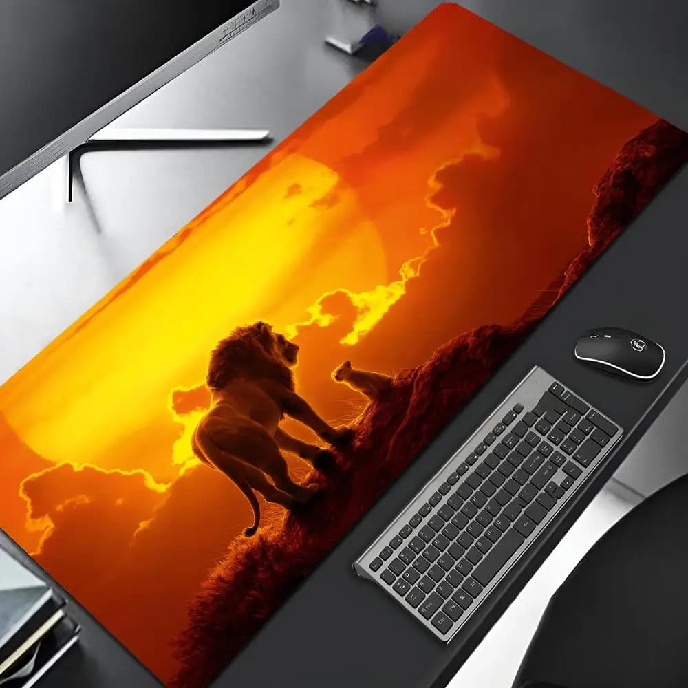 Tapis de Souris Le Roi Lion Grand Format pour Gaming, Tapis de Souris en Caoutchouc pour Ordinateur 