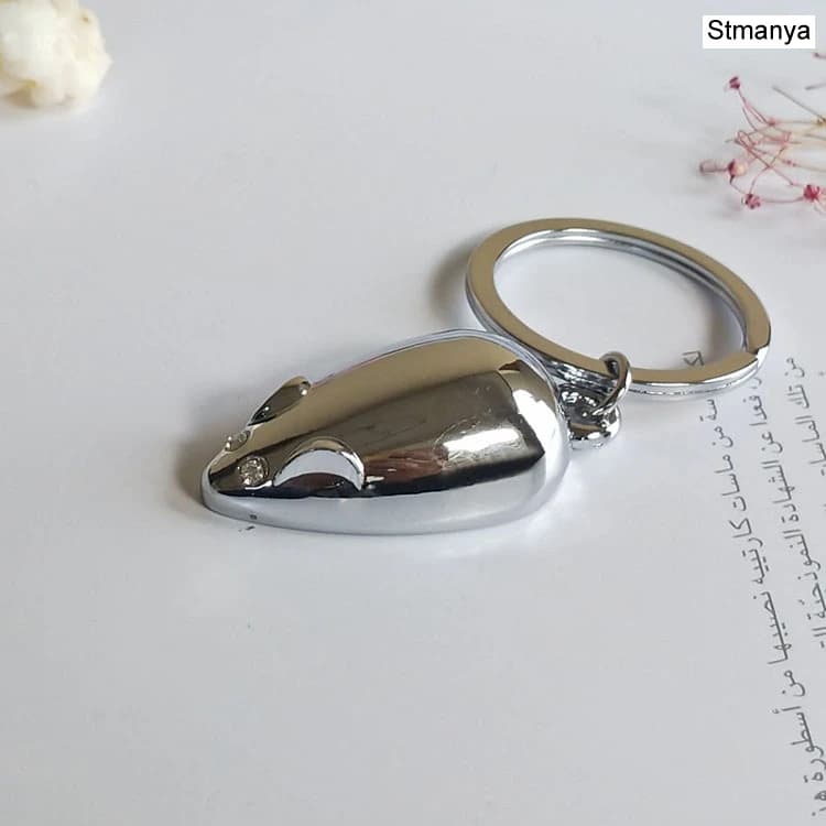 Porte-clés souris en métal de haute qualité, anneau goutte d'eau, bijoux cadeaux pour hommes et femm