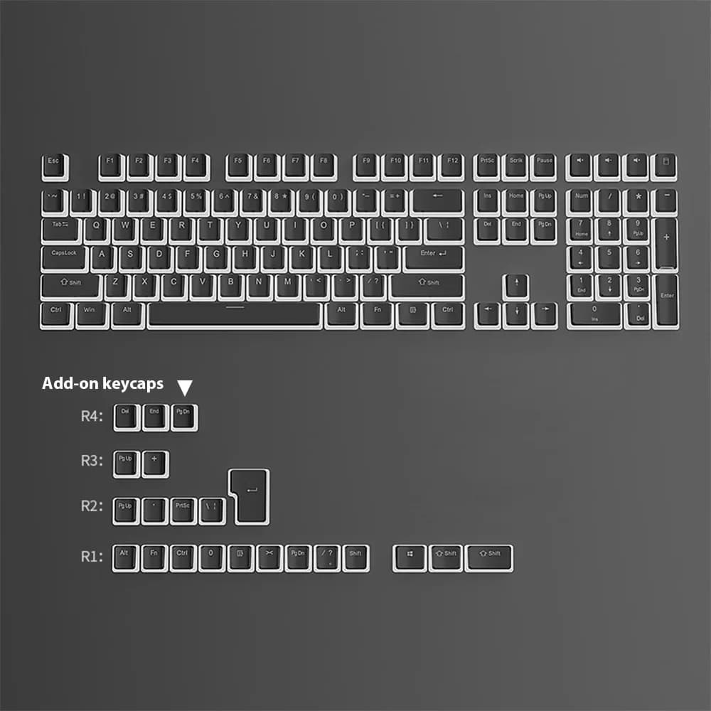 Pudding Keycap 130 touches PBT Double Shot Mteria clavier Keycap pour 61 68 84 87 96 98 100 108 touc