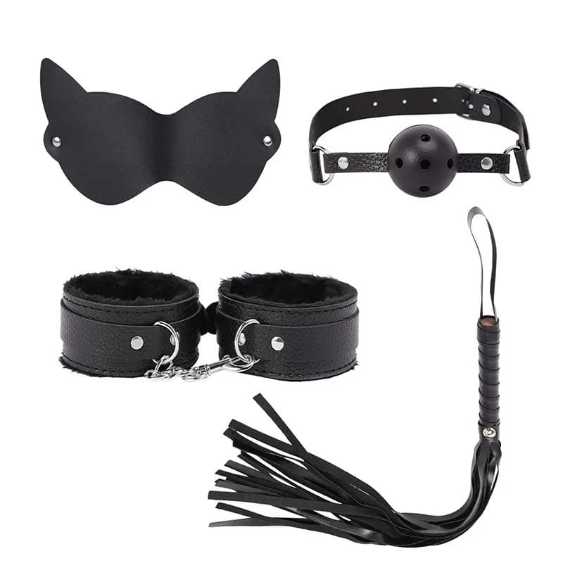 Accessoires exotiques Jeux pour couples Jeux érotiques Ensemble BDSM Sexy Cuir Peluche Jouets sexuel
