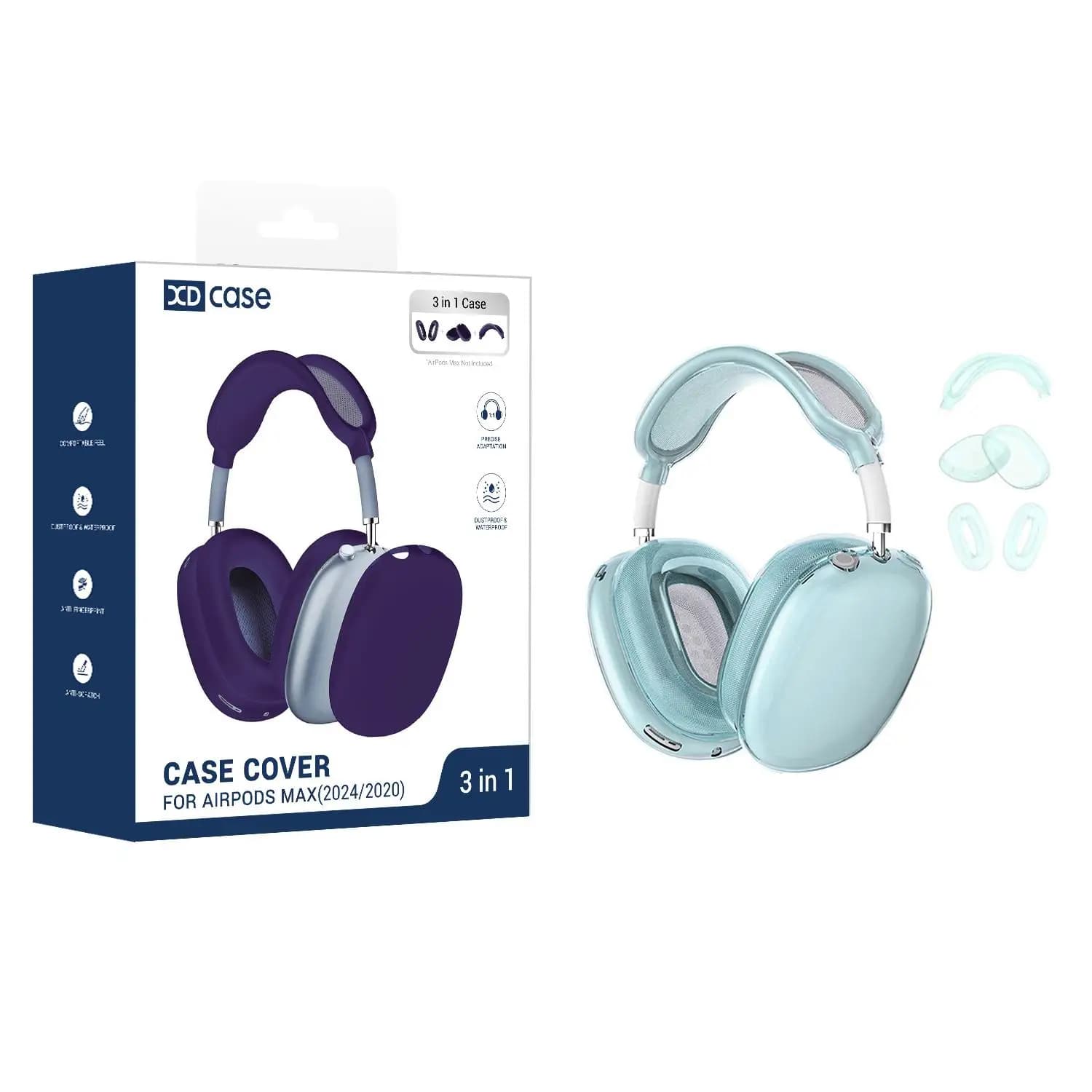 Étui de protection pour casque 3 en 1 en TPU XDcase pour écouteurs multimédias Apple AirPods Max