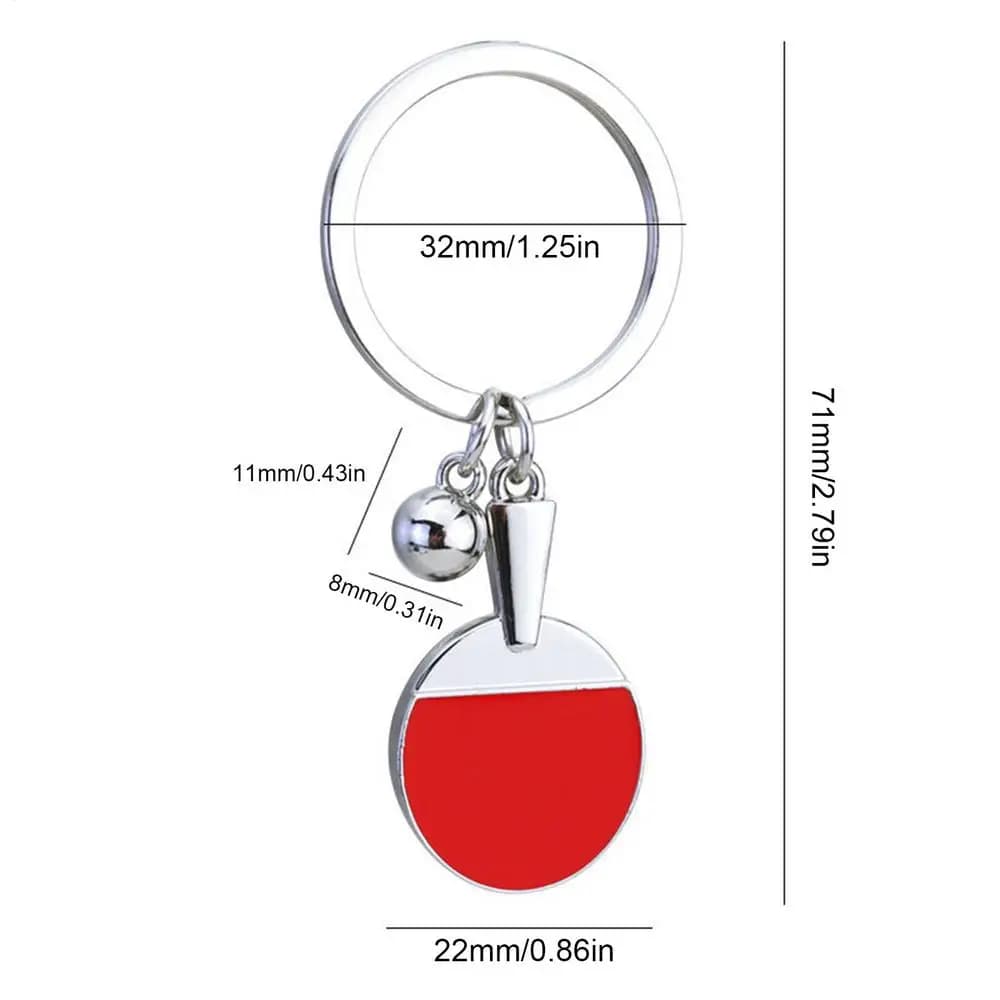 Porte-clés pendentif raquette de ping-pong pour hommes et femmes, ornement de sac à dos ou de voitur
