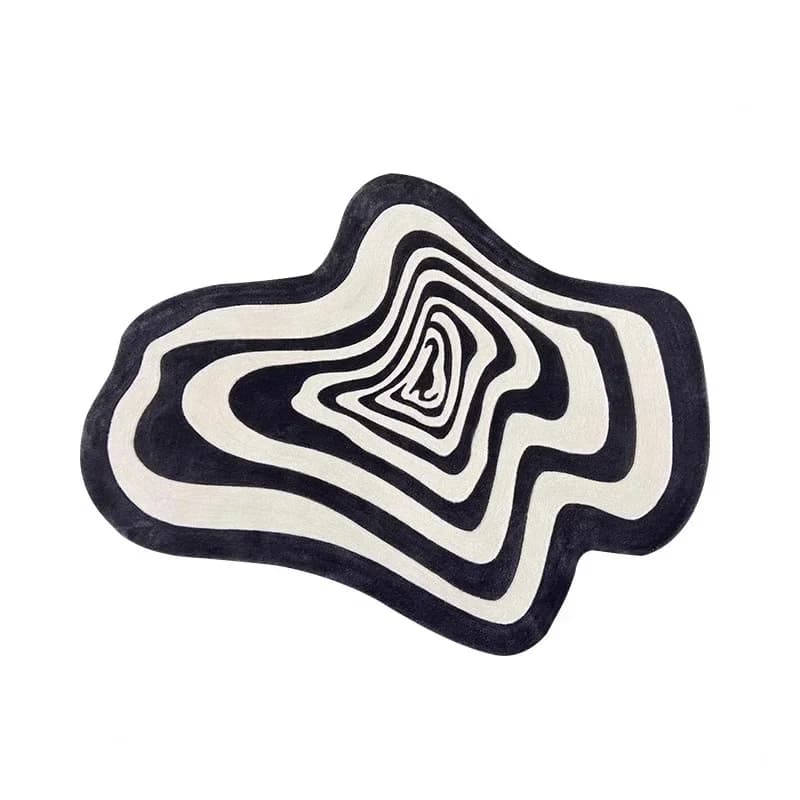 Tapis à rayures noires et blanches pour salon, tapis de table basse, tapis de bain, décoration chaud
