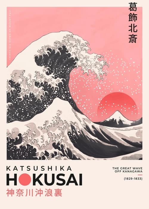 Affiche d'art d'exposition japonaise Katsushika Hokusai, toile imprimée Ohara, images de paysage Vin