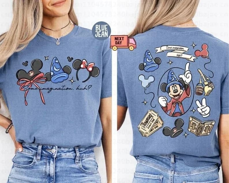 T-shirt à manches courtes en pur coton pour adultes et enfants, motif imprimé Mickey Mouse Cruise, s