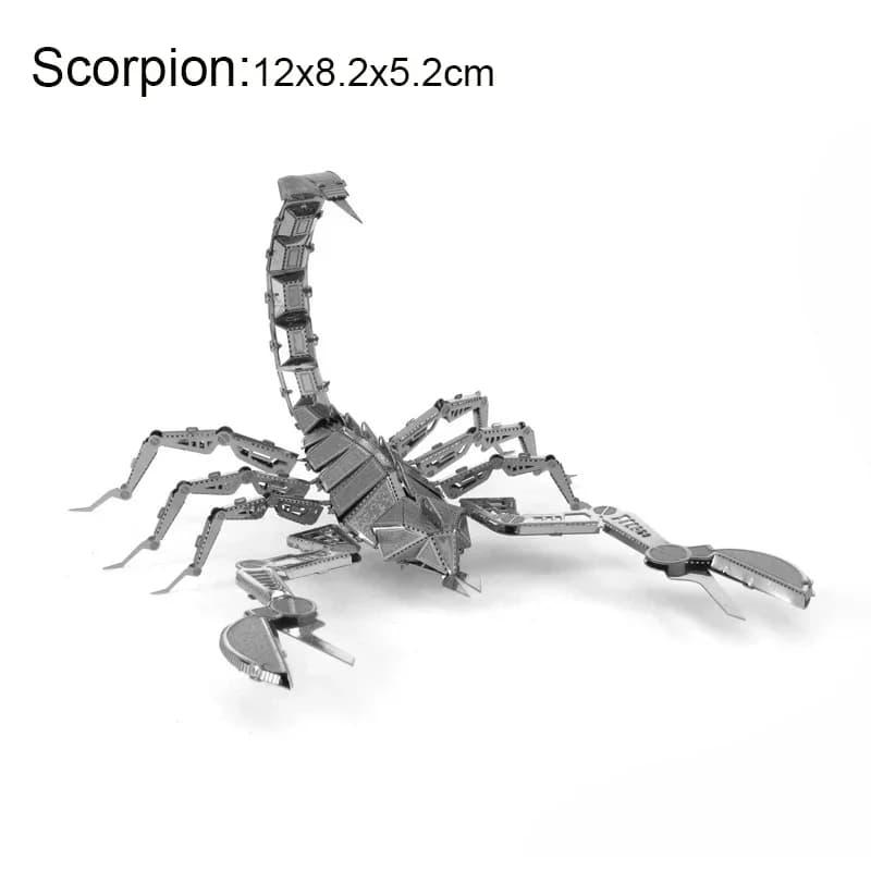 Puzzle 3D en métal coloré, modèle Scorpion, jouets d'assemblage d'insectes en acier inoxydable, Piec