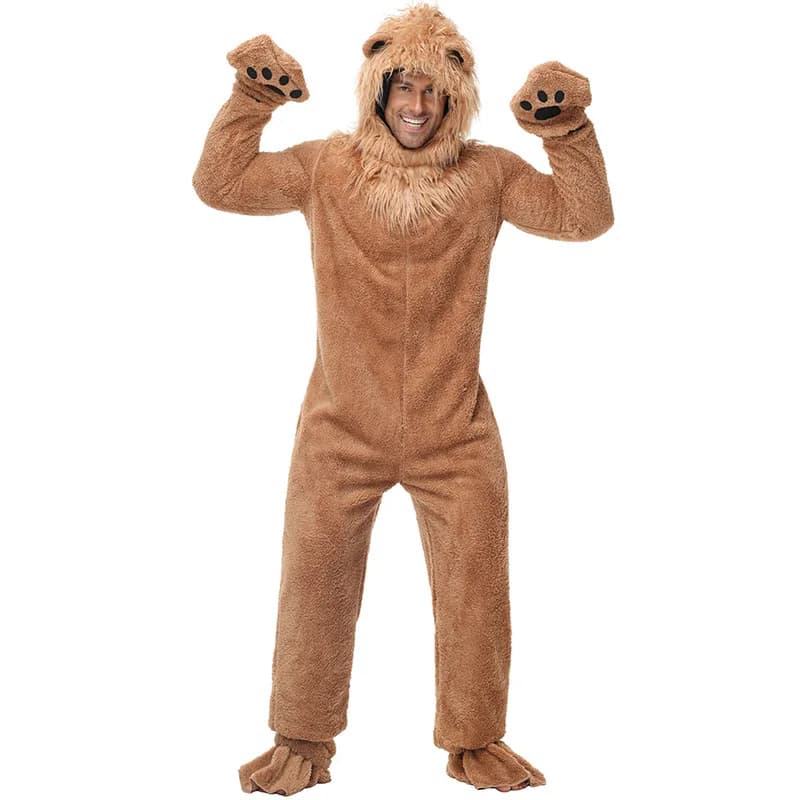 Animal Lion Cosplay combinaison gants chaussures couvre-chef 4 pièces ensemble adulte forêt Lion roi