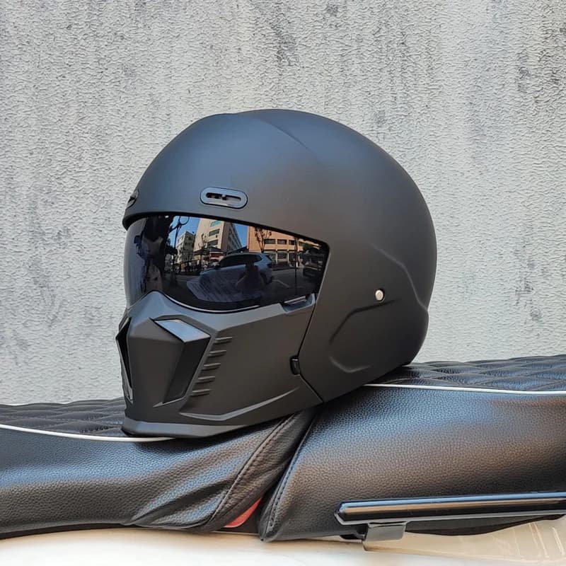 ORZ-Casque de moto rétro pour hommes et femmes, combinaison de casques complets, casque Pion renforc