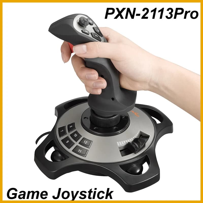Manette de jeu PXN-2113 Pro pour simulateur de vol, contrôleur de jeu pour PC, stick de simulation d