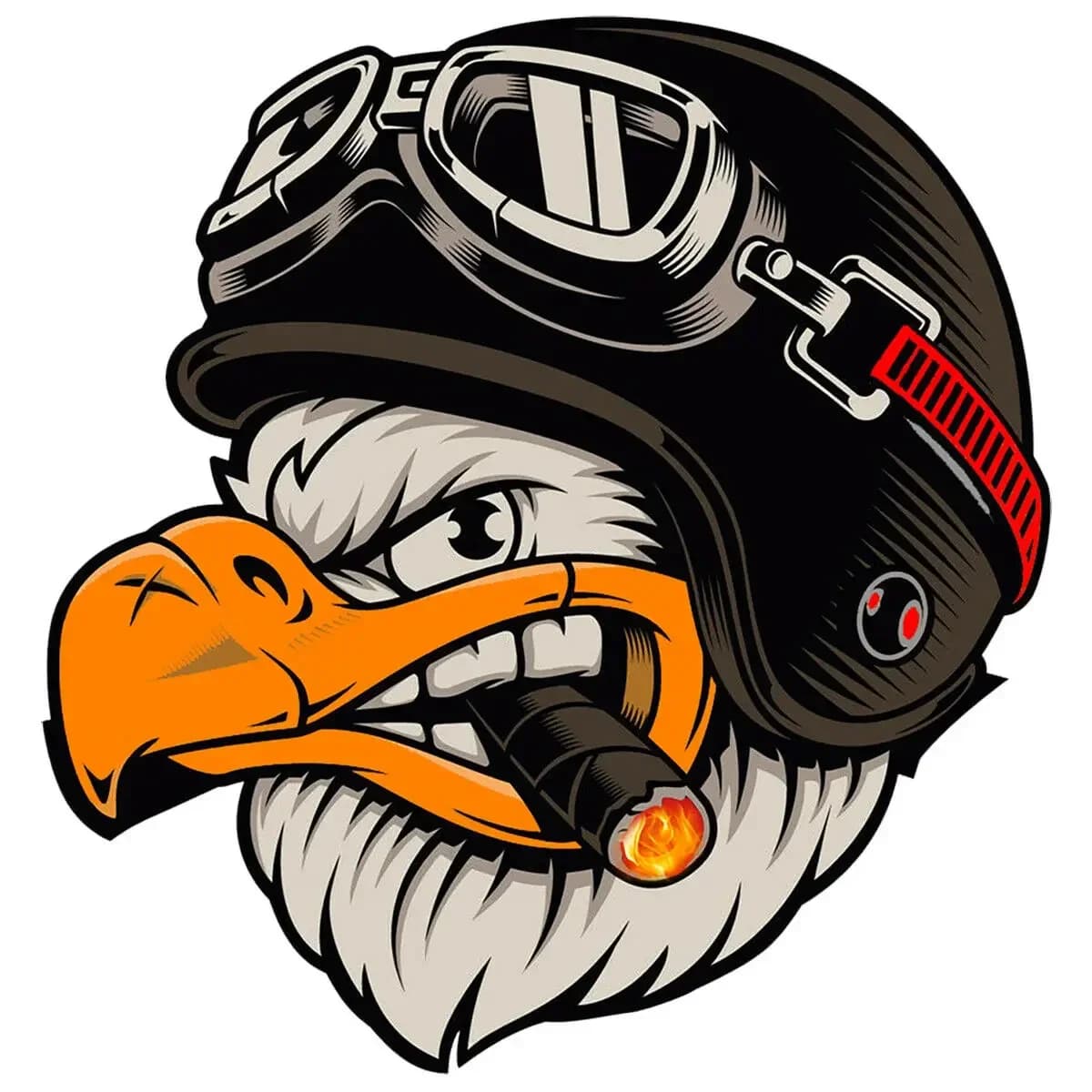 Autocollant personnalisé pour moto, autocollants pour casque d'aigle américain, pièces extérieures, 