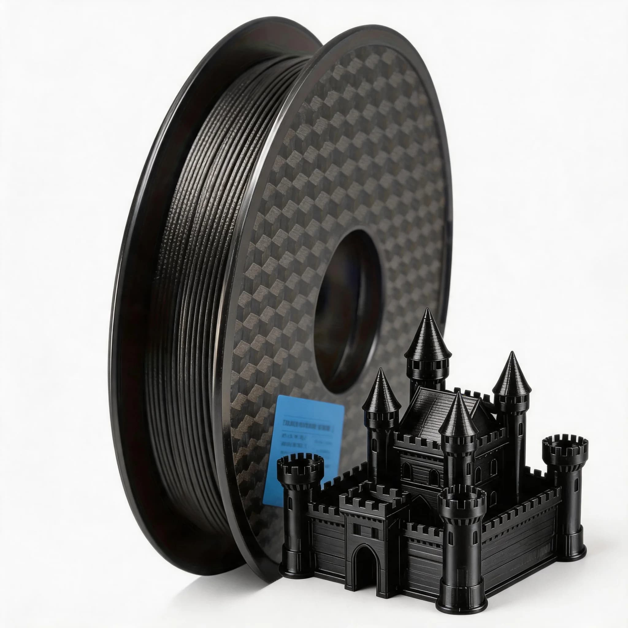 Filament en nylon PA12-CF noir de 1,75 mm, 500 g, pour impression 3D, sans humidité, sans déformatio