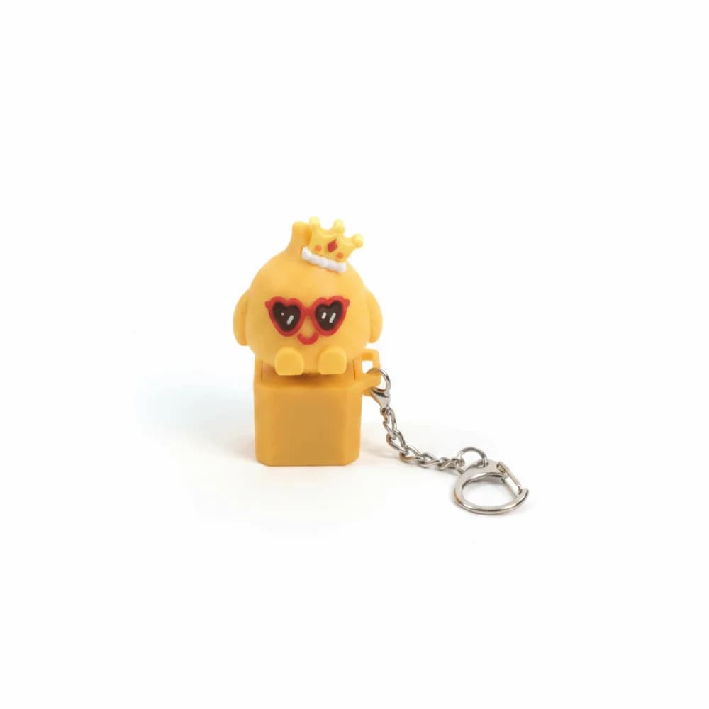 Porte-clés de clavier en bois en forme de poisson jaune, lumineux, pour clavier mécanique, Merit +1,