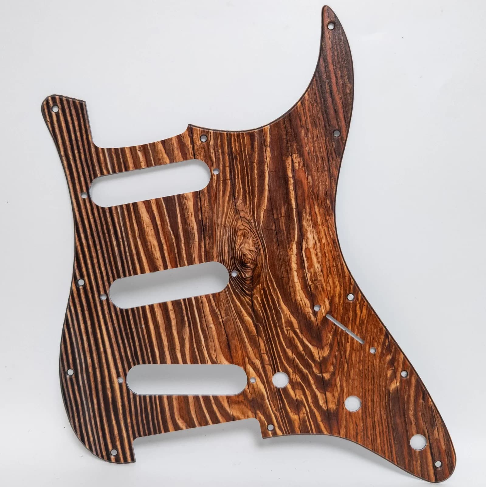 Pickguard pour guitare SSS, plaque à gratter à 11 trous avec vis, grain de bois de fleur de tigre lé