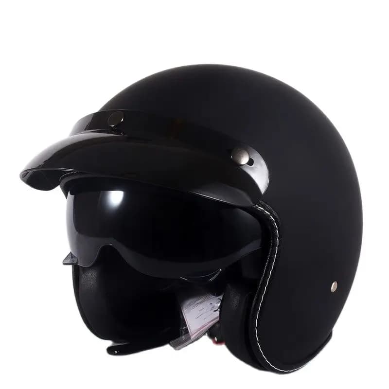 ECE demi-casque casque de moto rétro Vintage casque de Motocross 3/4 casques de Scooter à visage ouv