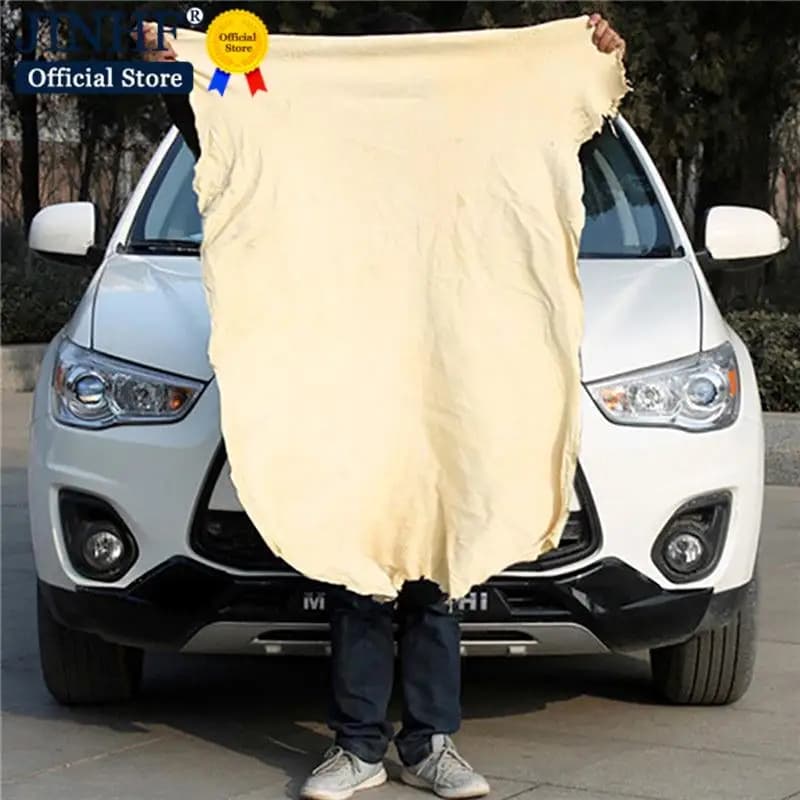 Serviette absorbante en cuir de chamois naturel pour fenêtres, lavage de gril en daim, nettoyage de 