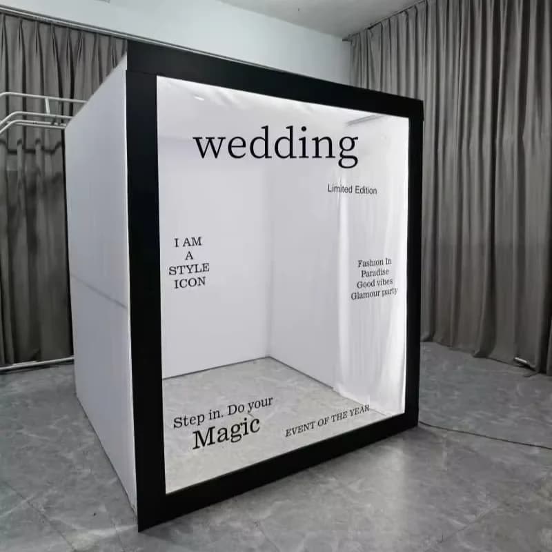 Accessoires de décoration de fond de photographie de mariage, stand photo de magazine en PVC, toile