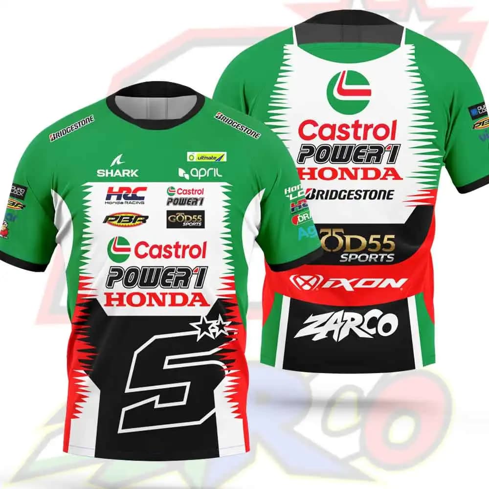 T-shirt homme LCR HONDA RACING Team Johann Zarco 5 Driver, manches courtes, été, nouvelle mode 2026,