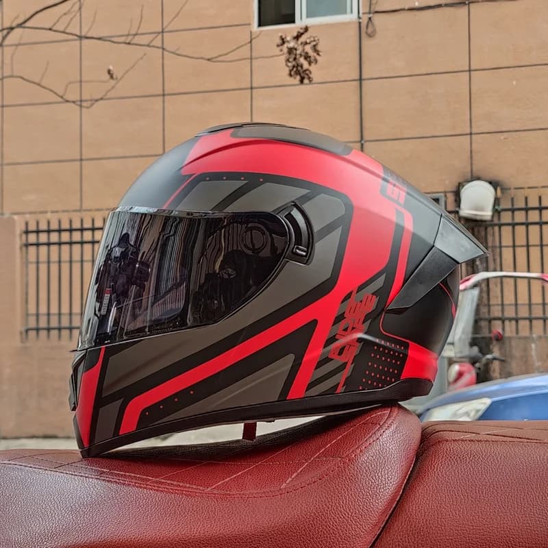 Casques de moto pour hommes et tenue de femme casques de Locomotive à Double lentille Cascos Para Ca