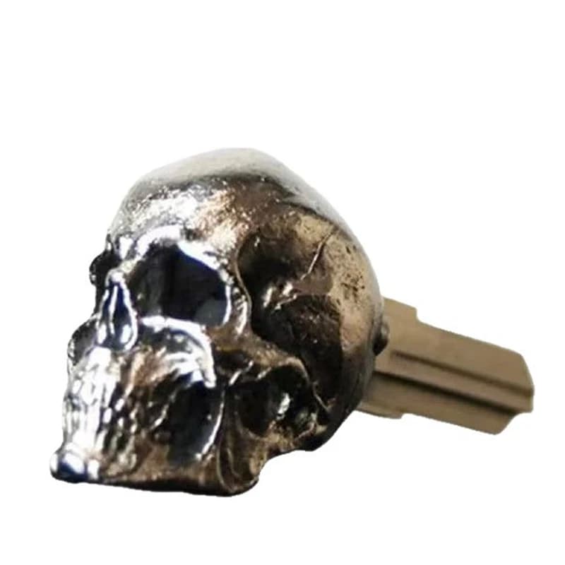 Accessoire de clé en forme de tête de crâne en métal, couvercle de clé universel modifié pour moto, 