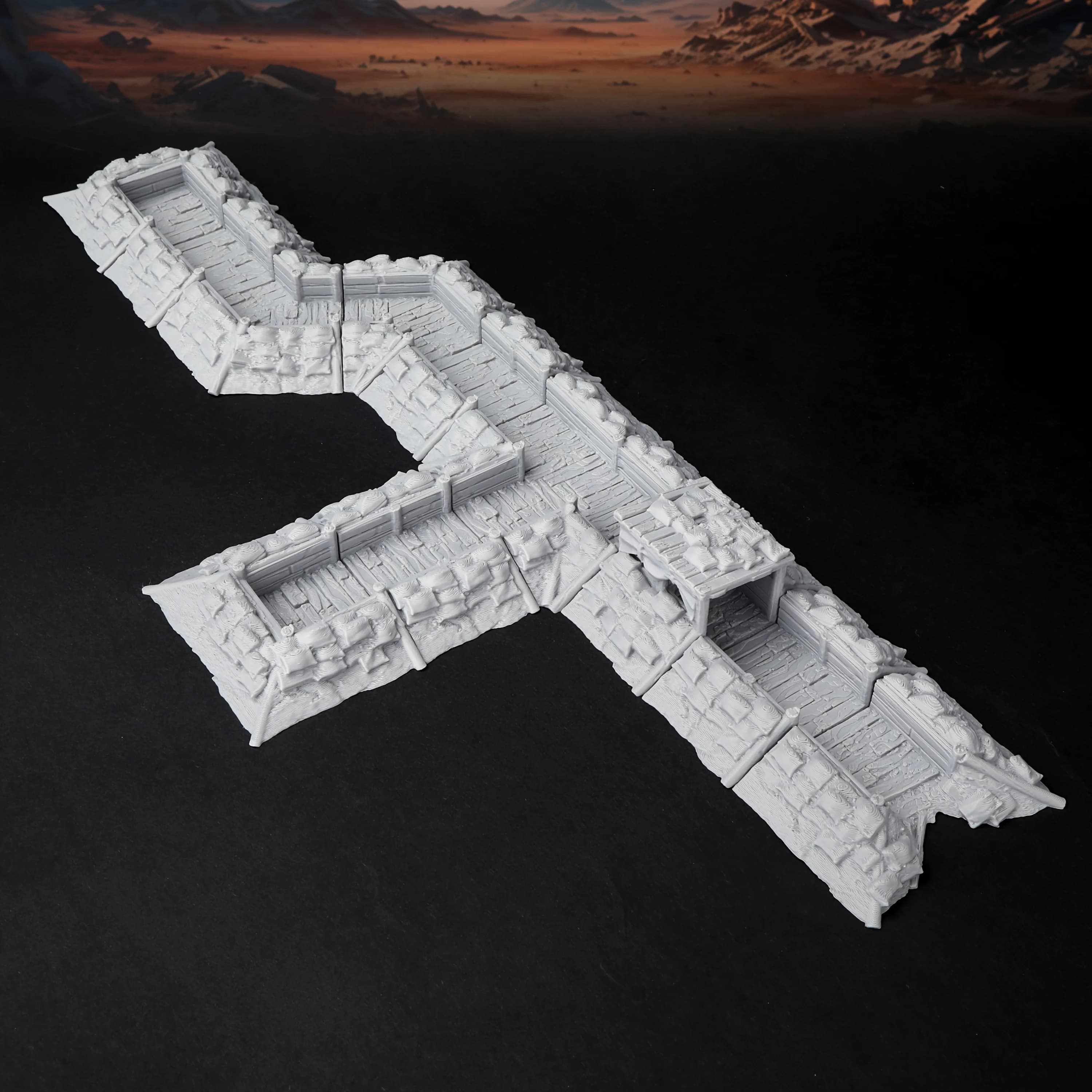 Ensemble de terrain de guerre modulaire de type tranchée pour jeux de table, paysages miniatures pou