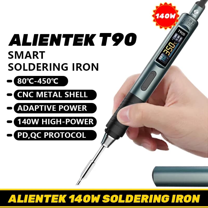 ALIENTEK T90 fer à souder intelligent 140W affichage numérique Portable sommeil automatique PCB préc