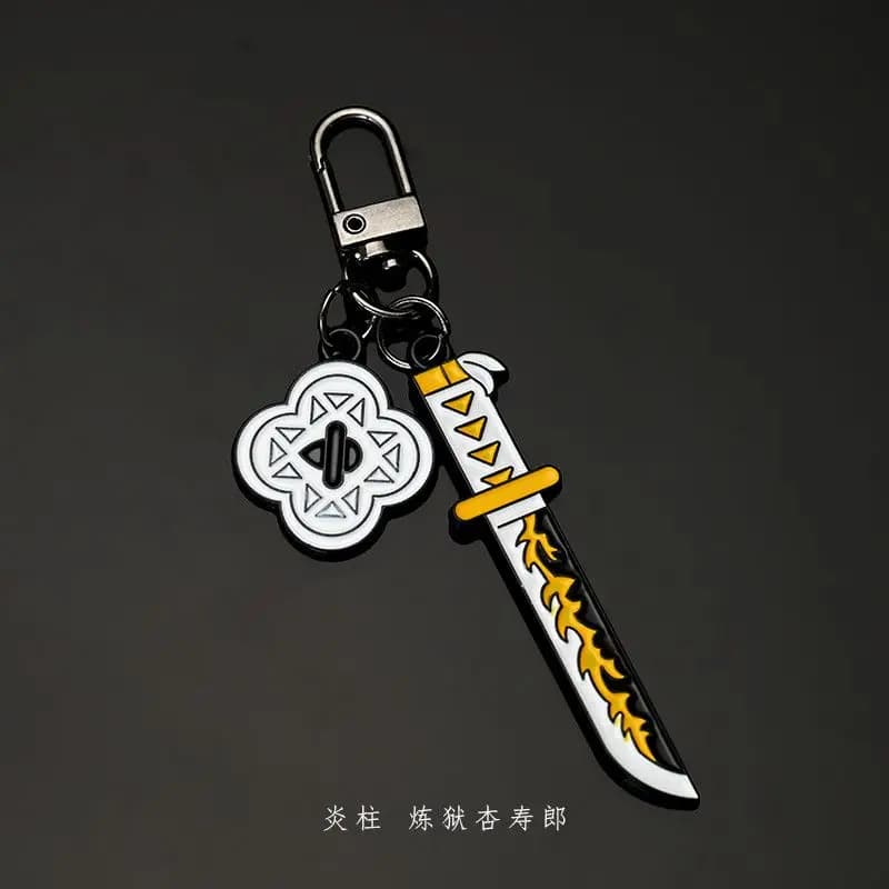 Porte-clés en métal créatif Demon Slayer Kamado Tanjirou Kochou Shinobu, accessoire d'animation, pen