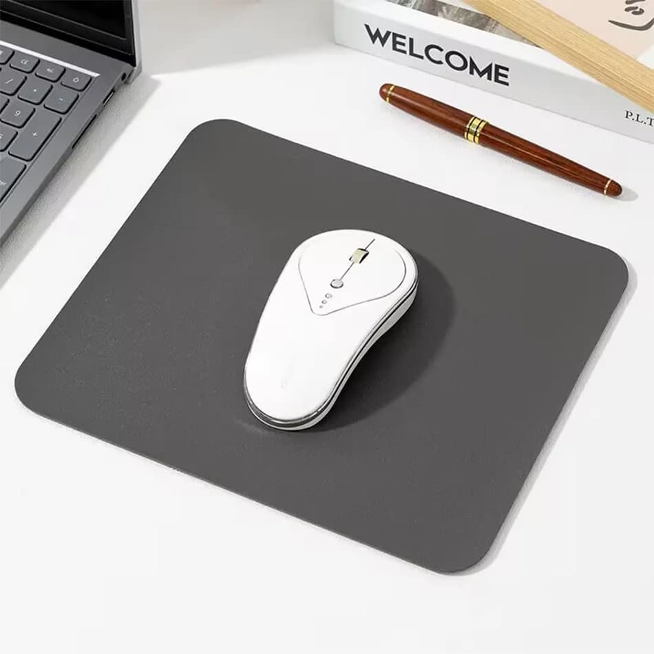 Petit tapis de souris en cuir PU, antidérapant, pour bureau de jeu, étanche, anti-rayures, facile à 