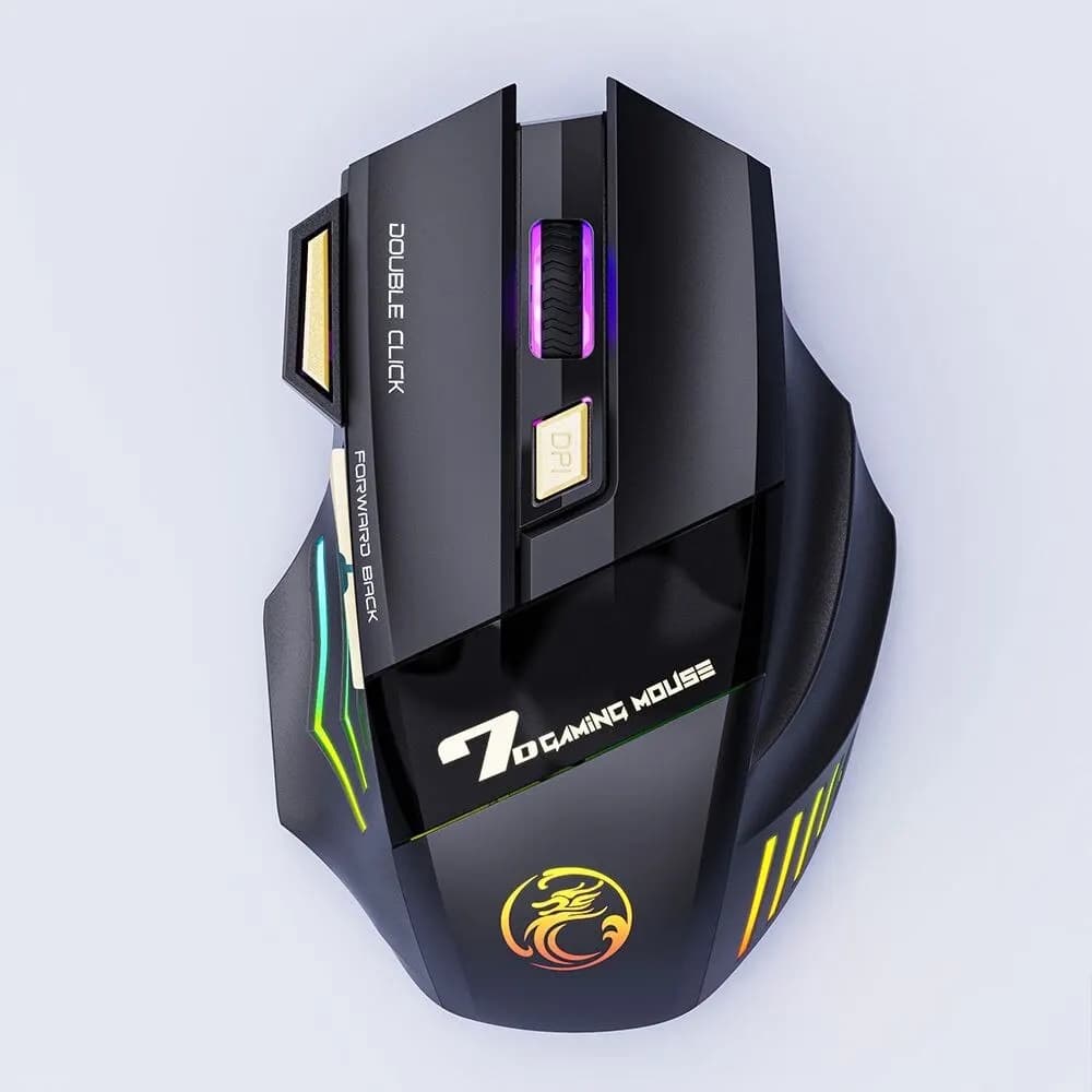 Souris de jeu sans fil IMICE GW-X7, 3200 DPI, double mode, 7 touches programmables, rétroéclairage R