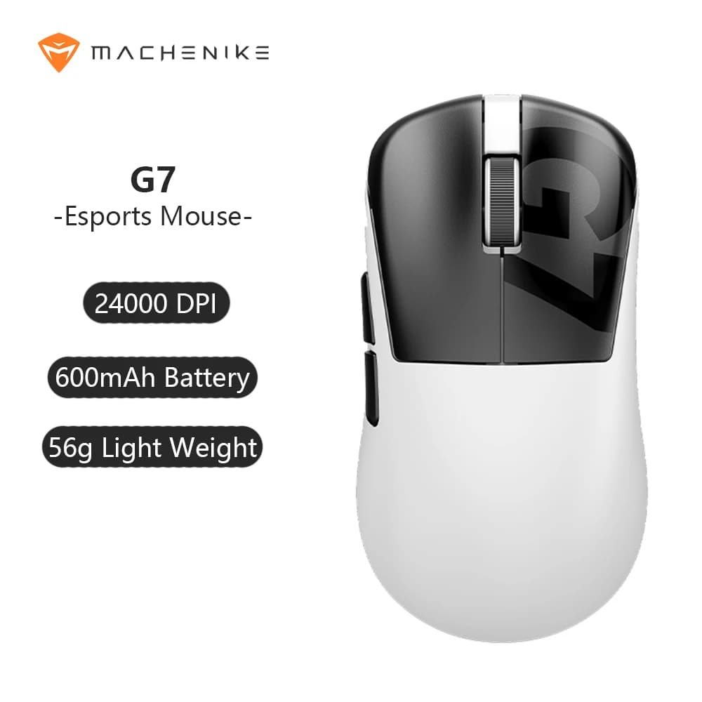 Souris de jeu Machenike G7, filaire USB, sans fil 2.4GHz, 24000DPI, 80IPS, 6 boutons, 56g, RGB, pour