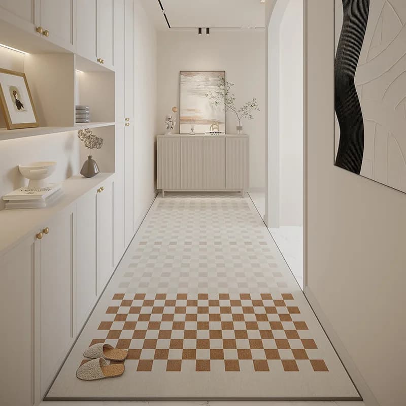 Tapis Long de Couloir, Décoration de Maison, Antidérapant, Polymères Doux, Lavables, Personnalisés