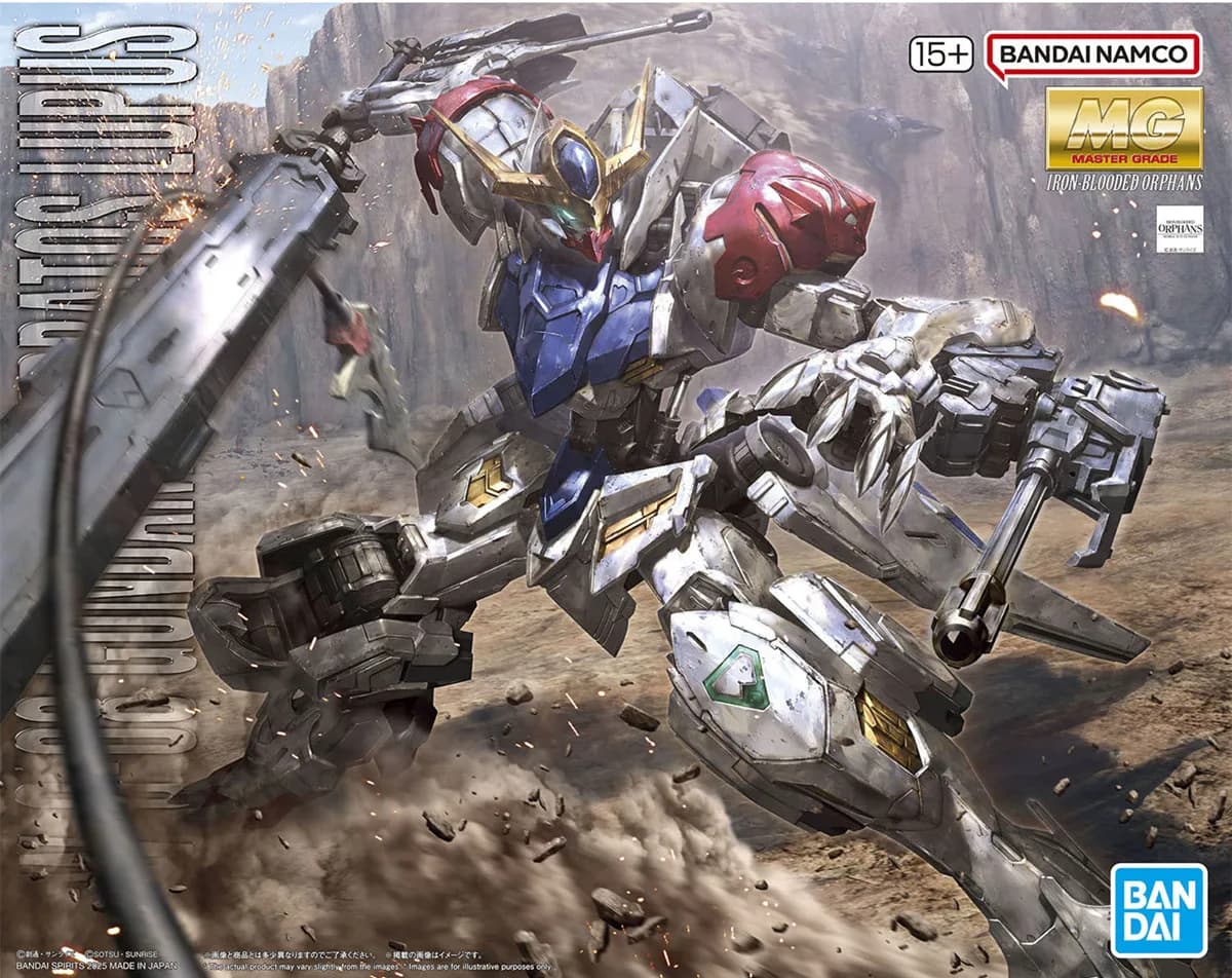 Bandai Genuine MG ASW-G-08 GUNDAM BARBATOS LUPUS Figurine d'action robotique d'anime, modèle de coll