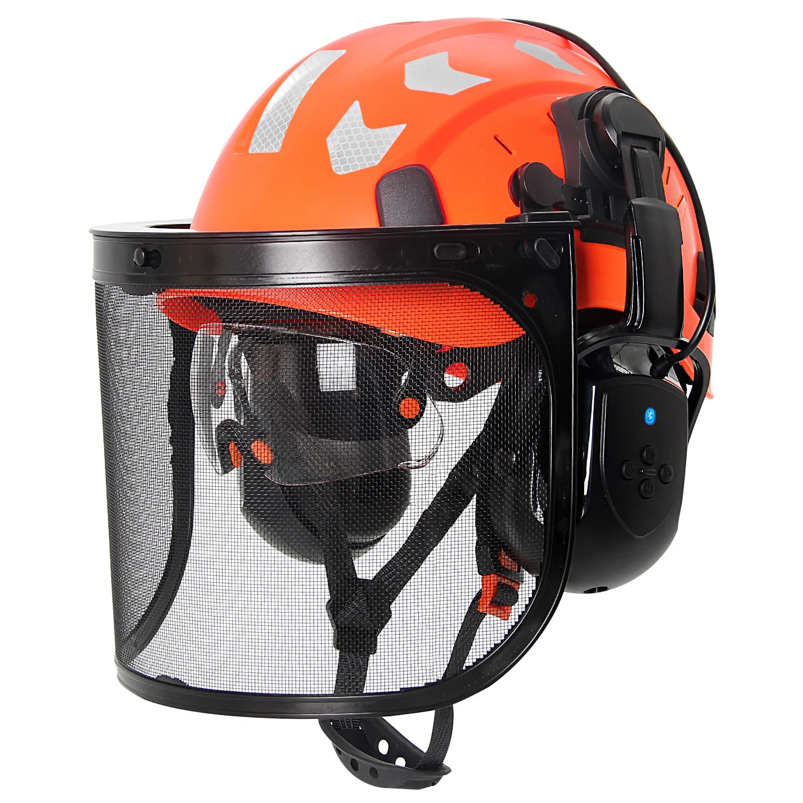Casques de sécurité forestier CE avec lunettes intégrées Bluetooth 5.0, cache-oreilles, bouclier fac