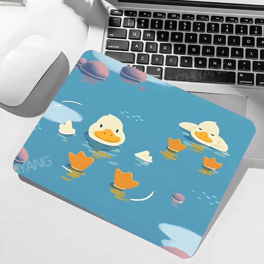 Tapis de souris canard de dessin animé, plusieurs tailles, petit tapis de souris en caoutchouc, pour