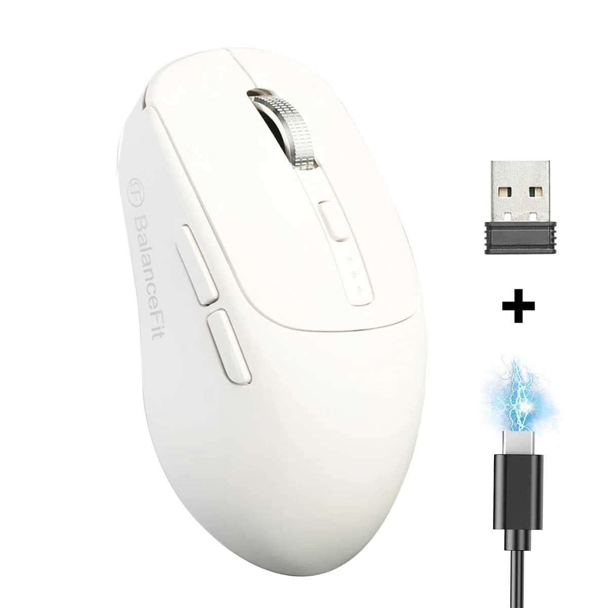 Souris sans fil avec USB 2.4Ghz, Compatible Bluetooth, ergonomique, pour bureau, iPad, MacBook, tabl