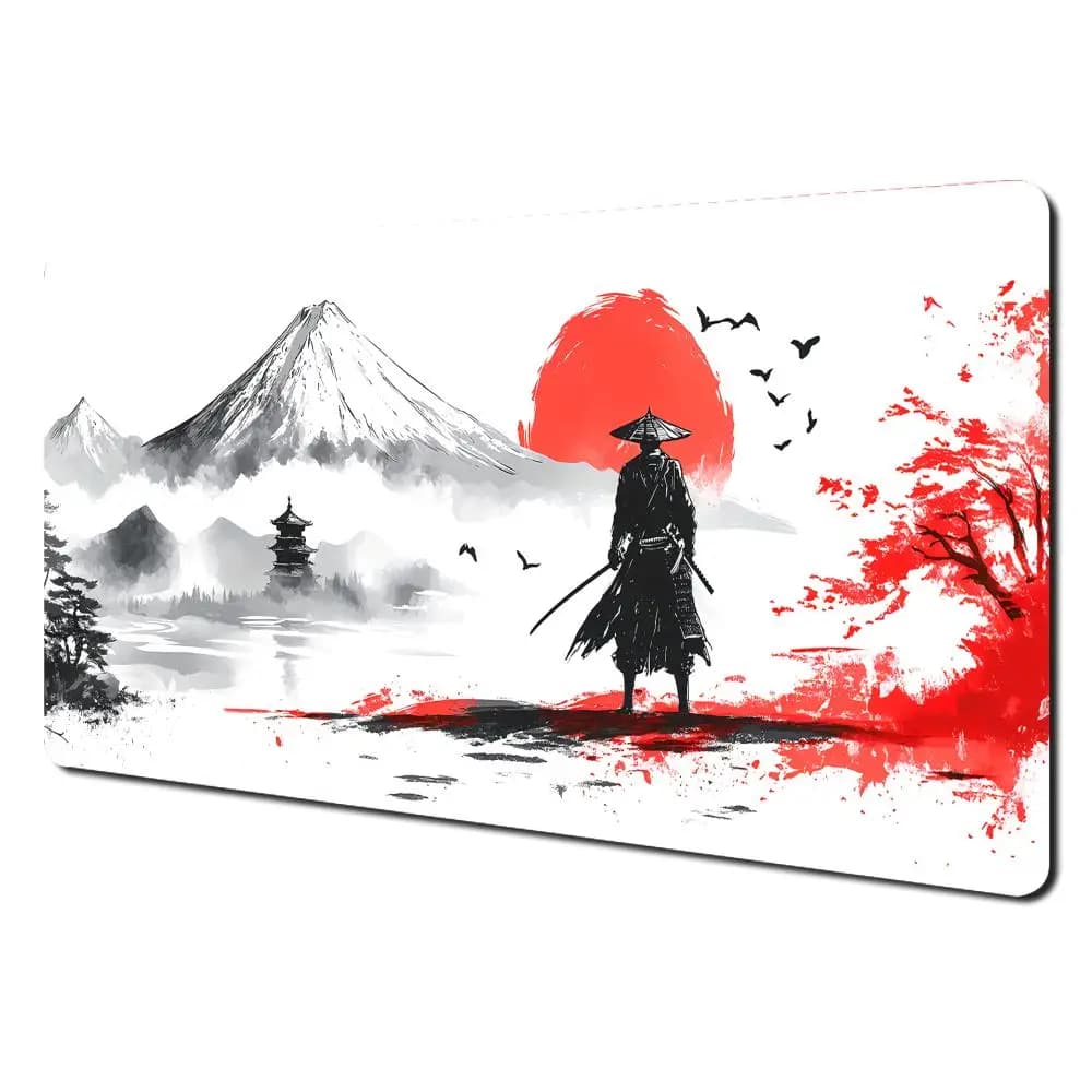 Tapis de souris style aquarelle samouraï, tapis de bureau, tapis de jeu, accessoires PC, tapis de so