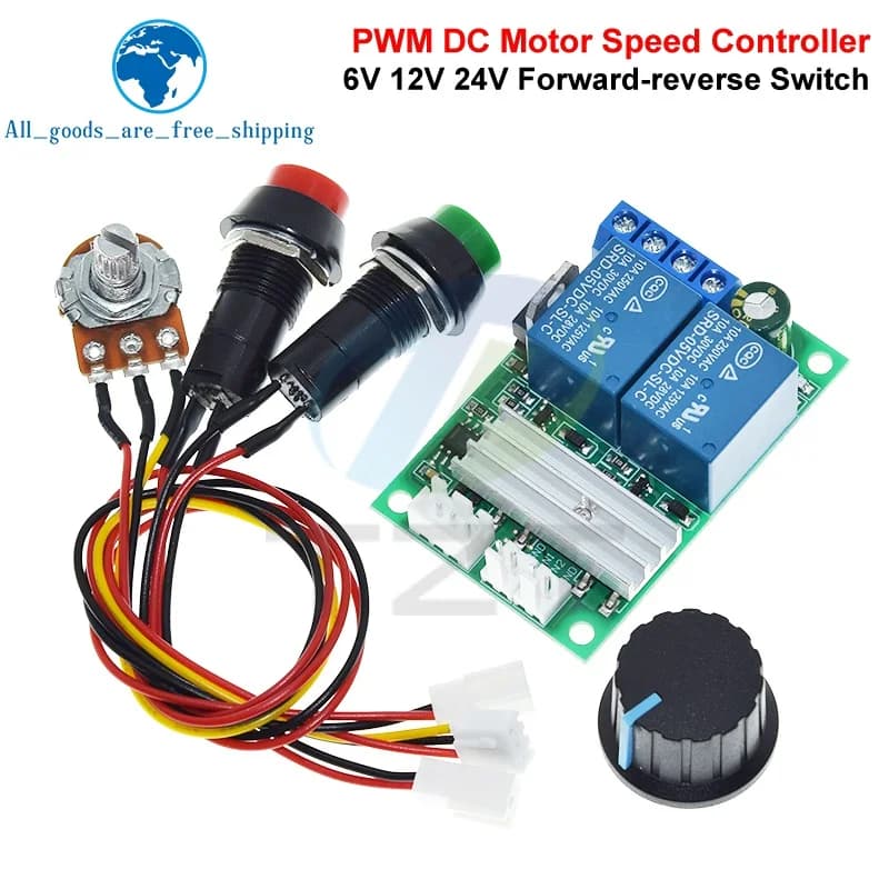 Contrôleur de vitesse de moteur DC 6V 12V 24V, contrôleur PWM, interrupteur marche avant et marche a