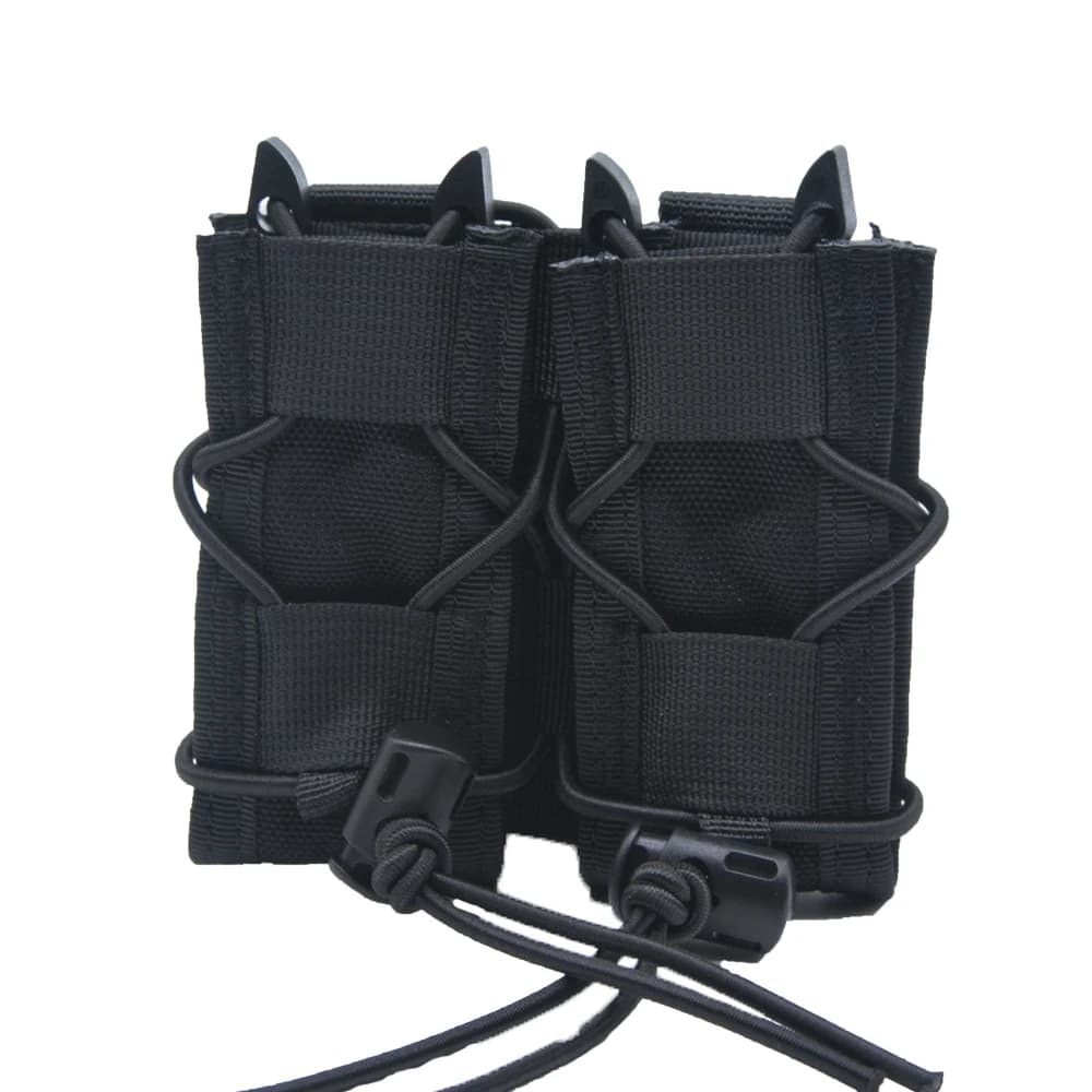 Tactique 9mm pistolet Double/Triple pile pochette pour magazines Molle Mag étui chasse lampe de poch