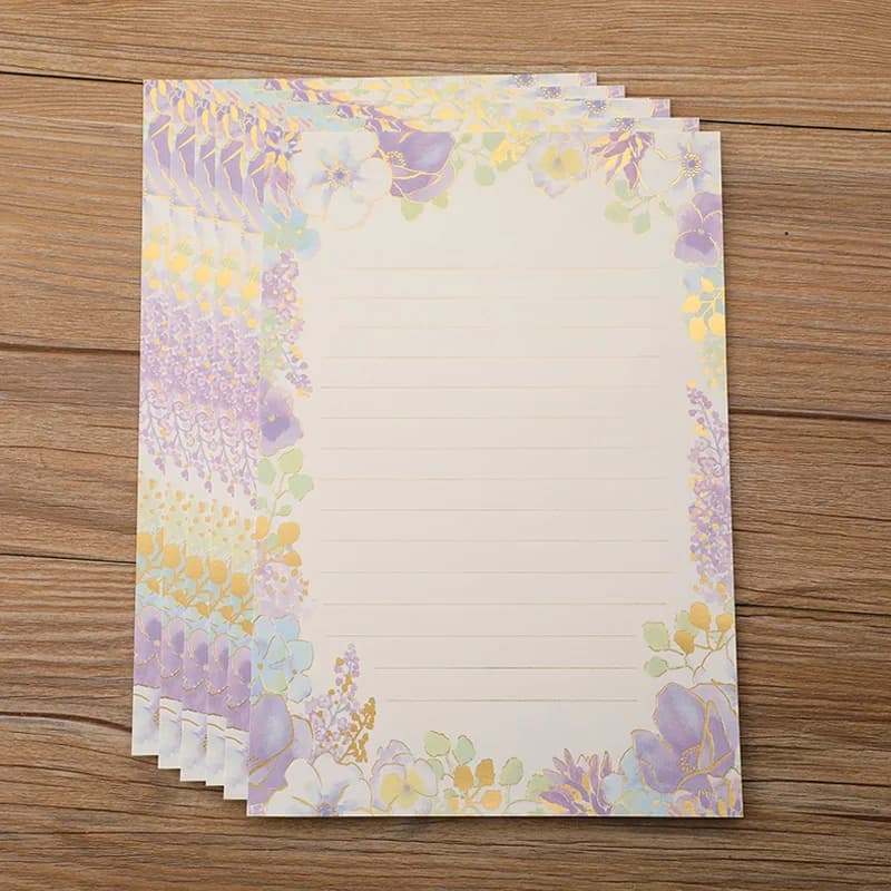 8 pièces de papier à lettres coloré exquis, papier à écrire créatif et frais, blocs de lettres migno