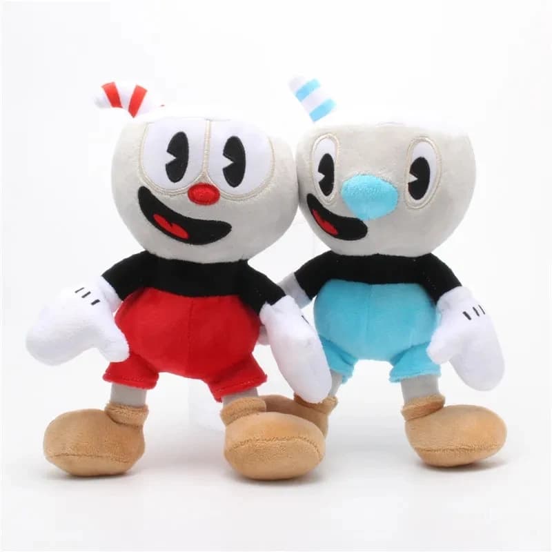 2 pièces Cuphead peluche poupée jouets Mugman jeu poupée jouets aventure doux peluche pour enfants c