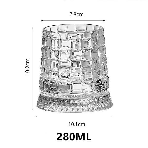 Verre à whisky rotatif de 280ML, tasse à bière créative en cristal Premium, tasse à liqueur en Relie