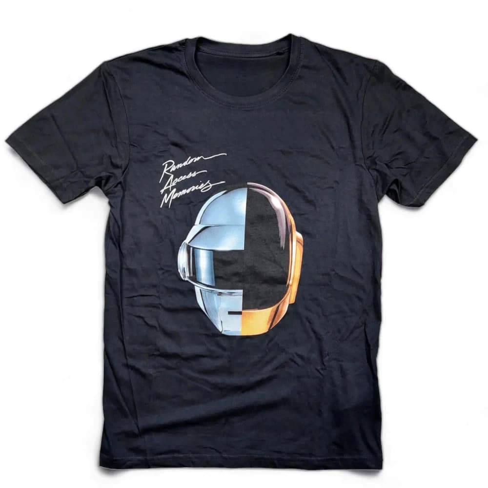Daft Punk Random Access Memories T-shirt en coton imprimé avec casque, duo de musique électronique, 