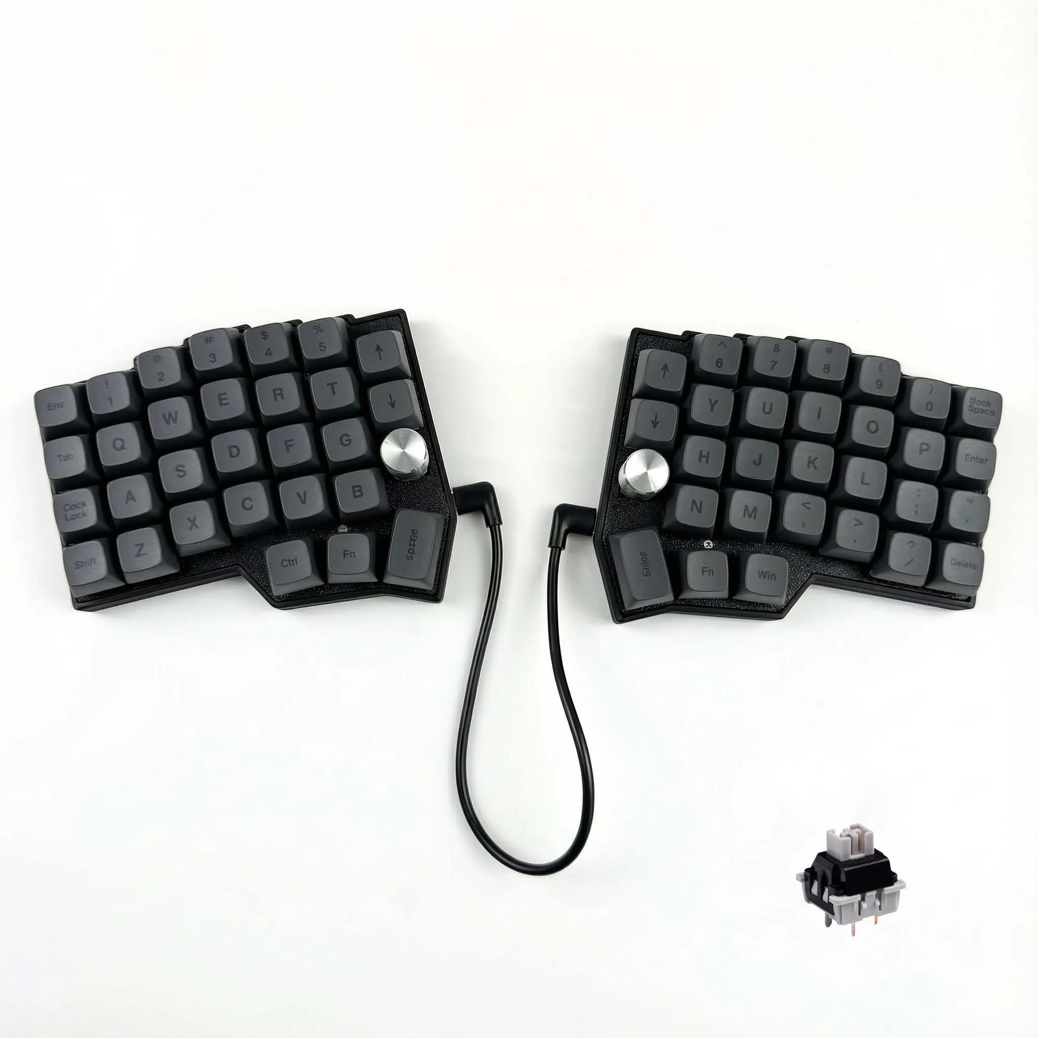 Clavier mécanique ergonomique divisé 4x6 avec double molettes, rétroéclairage RGB, interrupteurs MX 