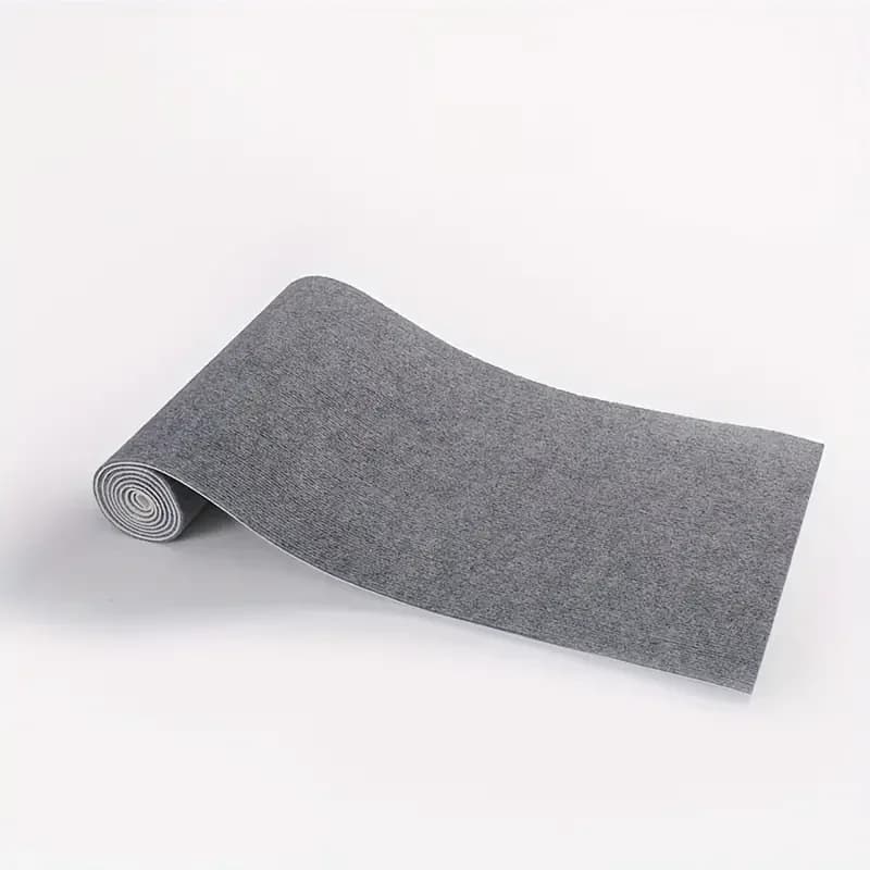 Tapis de sol antidérapant à rayures en PVC gris commercial, tapis imperméable robuste pour panneaux 